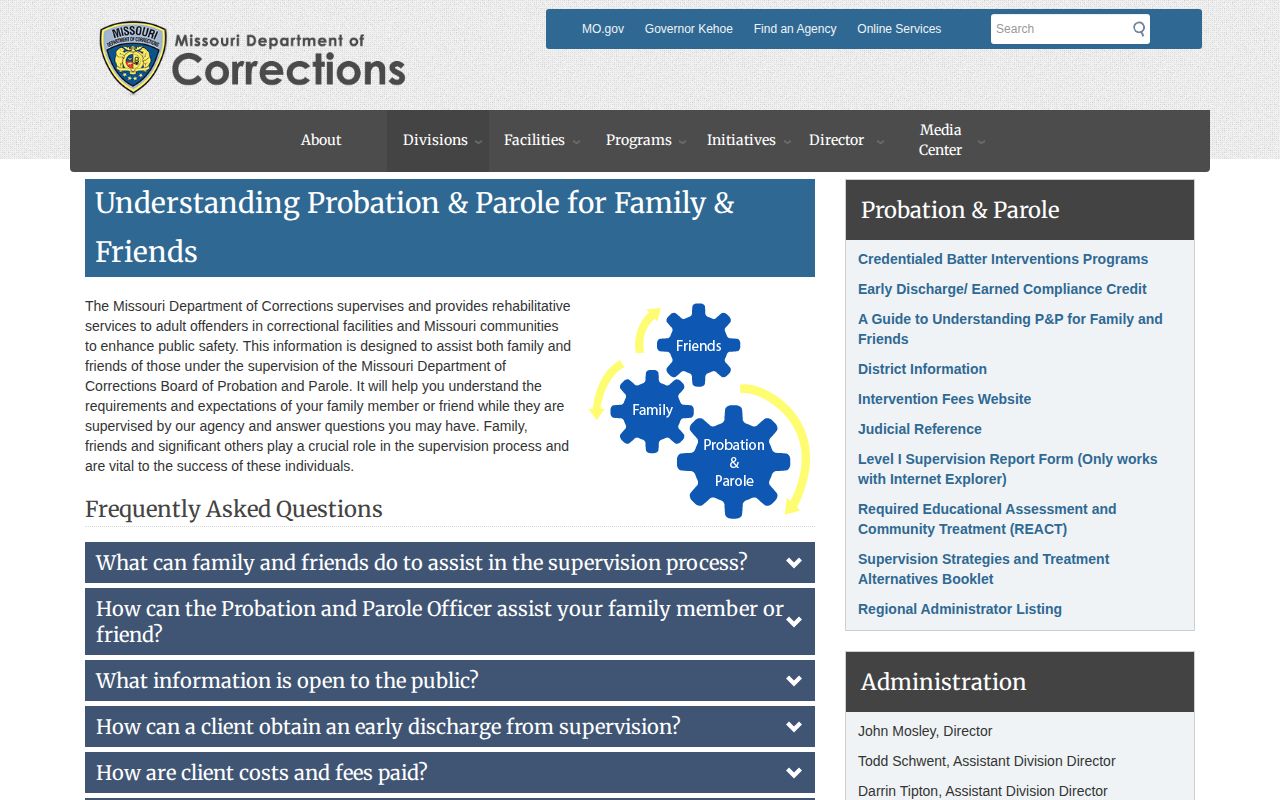 Madison County probation and parole release records described by Missouri DOC